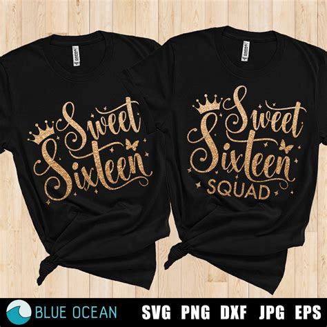 Sweet Sixteen Svg Sweet Sixteen Squad Svg Sweet 16 Svg 16th Etsy