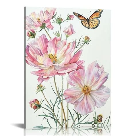 Nawypu Flower Canvas Wall Art Colorful Floral Picture For Bedroom