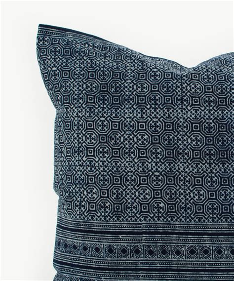Classic Hill Tribe Indigo Batik Cushion Lanna Passa