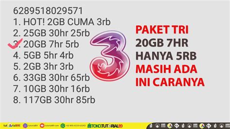 Paket Tri Murah Terbaru Gb Hanya Ribu Untuk Hari Youtube