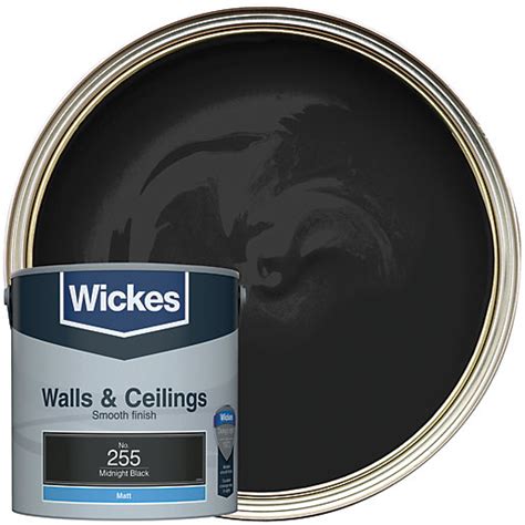 Wickes Midnight Black No 255 Vinyl Matt Emulsion Paint 2 5l Uk