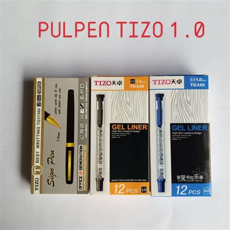 Jual Pulpen Tizo TG 340 1 0mm Gel Liner Bol Pen 1pak 12Pcs Tanda