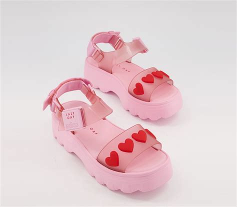 Melissa Melissa X Lazy Oaf Kick Off Heart Sandals Pink