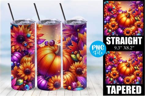 Pumpkins Fall Wrap 20oz Skinny Tumbler Graphic By Svg Artfibers · Creative Fabrica