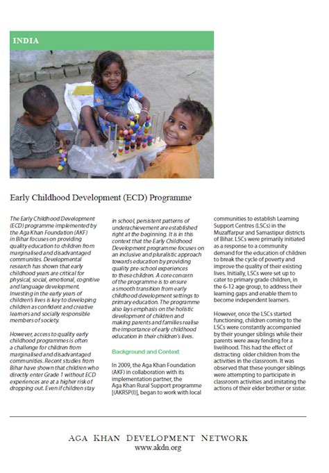 Early Childhood Development Ecd Programme India Akdn