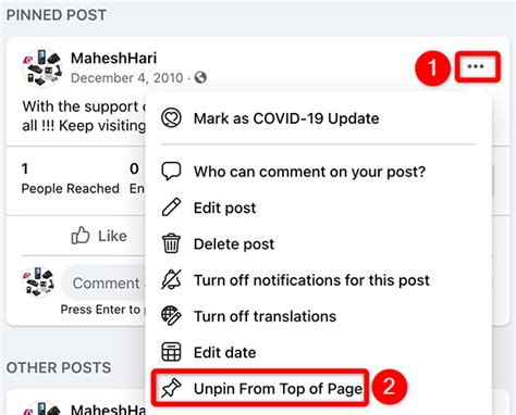 How To Pin A Post On Facebook