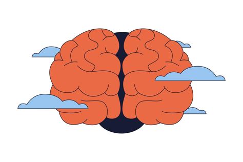 Cerebro Niebla Síndrome 2d Lineal Dibujos Animados Objeto Sensación