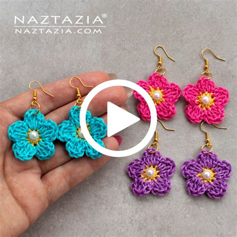 Crochet Flower Earrings Naztazia