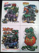 3 Mopar Stickers And Green Rat Fink Sticker Set Ed Roth S Rat Fink