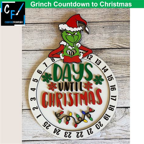 Christmas Grinch Countdown Calendar Canvas Framing