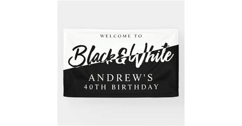 Stylish Black and White Welcome Banner | Zazzle