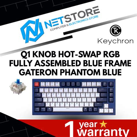 Keychron Q Knob Hot Swap Rgb Fully Assembled Blue Frame Gateron Phantom Blue Keyboard Q O