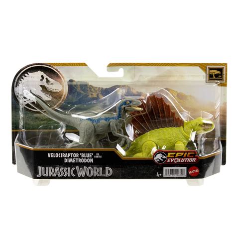 Jurassic World Velociraptor Blue Vs Dimetrodon Action Figure 2 Pack