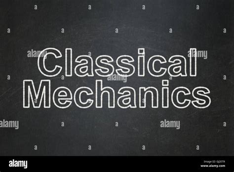 Science Concept Classical Mechanics On Chalkboard Background Stock