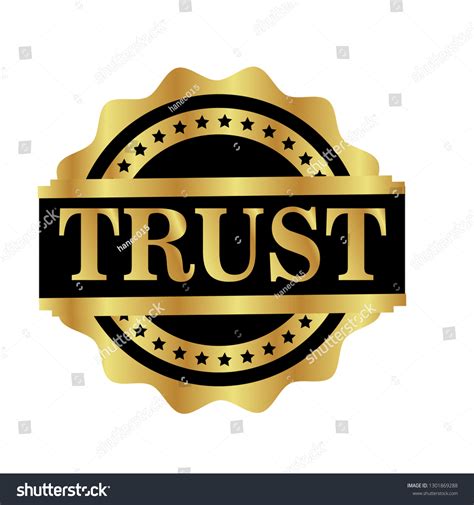 Gold Emblem Text Trust Insidegold Stickerlabelseal Stock Vector