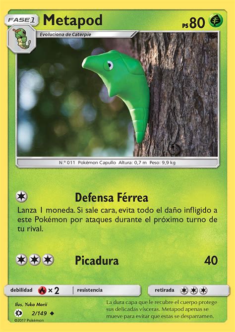 Metapod 002 164 Sol y Luna Trading Card Game Pokémon Project