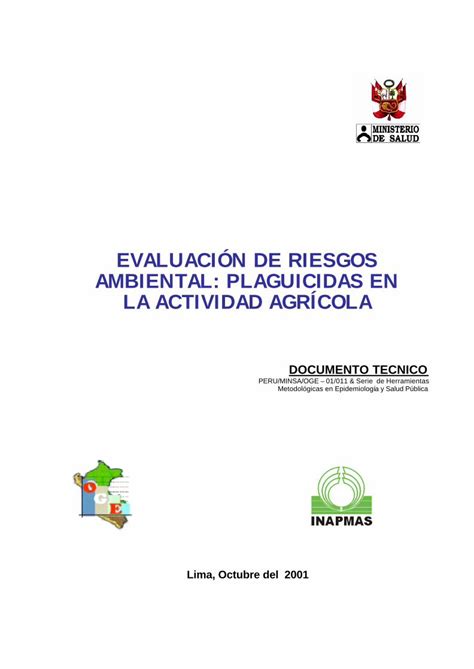 Pdf Evaluación De Riesgos Ambiental Plaguicidas En La Actividad