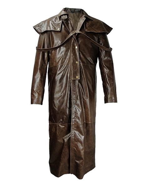 Mens Brown Leather Duster Made From 100 Genuine Cowhide By Anna Chinn Medium