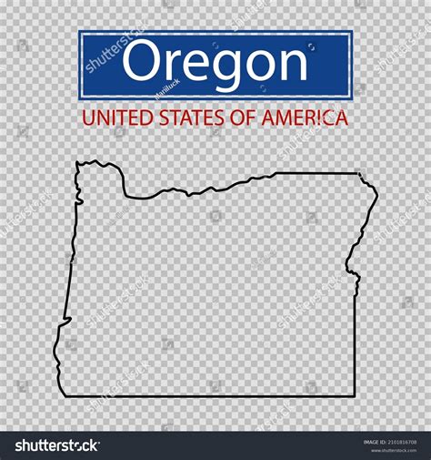 Oregon state outline map, United States of - Royalty Free Stock Vector ...