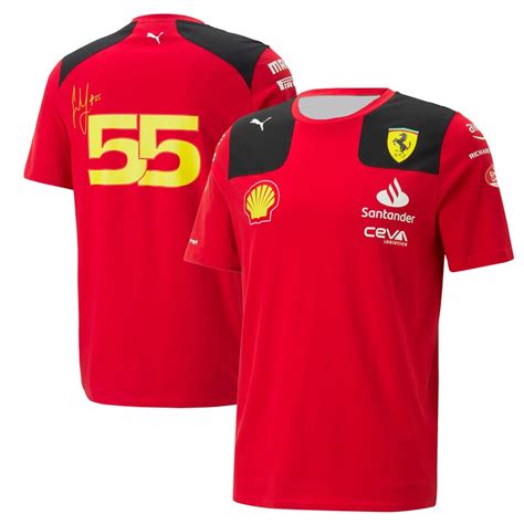 Scuderia Ferrari 2023 Equipe Carlos Sainz Camiseta Para Homens Fãs Tees