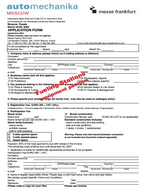 Fillable Online APPLICATION FORM Messe Frankfurt France Fax Email