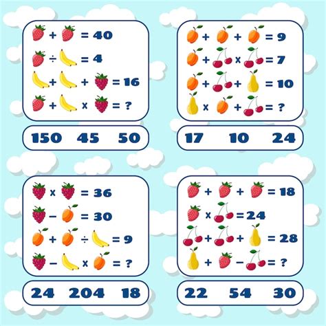 Ensemble De Jeux Mathématiques Jeu éducatif De Mathématiques Pour Les