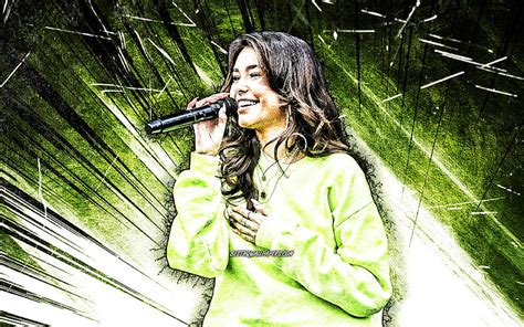 Madison Beer Grunge Art American Singer Music Stars Green Abstract