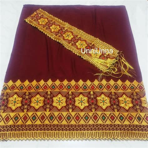 Jual Tapis Antik Nan Cantik Bordir 1 Tingkat Kain Merah Marun Songket