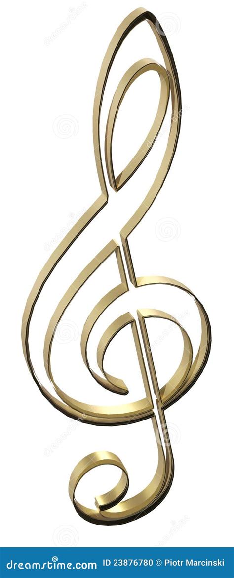 Golden Treble Clef Stock Illustration Illustration Of Metallic 23876780