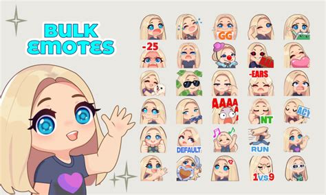 Create Custom Cute Chibi Twitch Emotes Sub Badges In Bulk By Boldscale