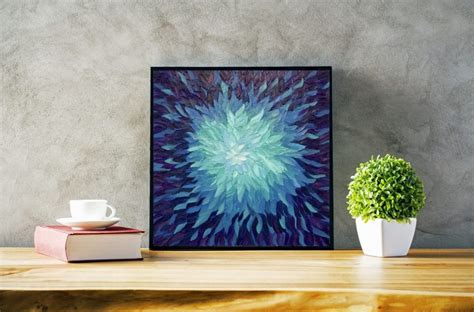 Textured Acrylic Painting On Canvas Flower Bloom Imagicart