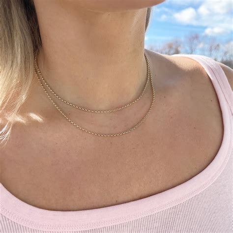 14k Gold 18 Rolo Chain Necklace Jen K Online