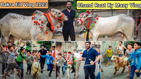 Bakra Eid Vlog Chand Raat Ky Mazy In Lahore Cow For Qurbani