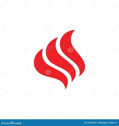 Simple Curves Flame Geometric Logo Vector Stock Vector Illustration