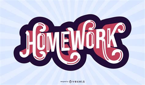 Homework Lettering Design Vector Download