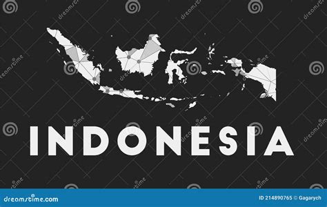 Red De Comunicación De Indonesia Mapa Del País Ilustración Del Vector