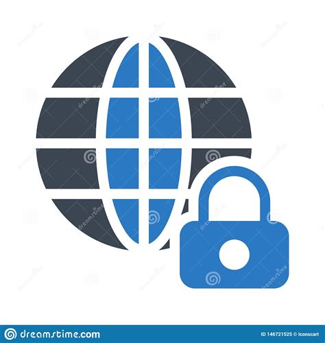 Icono Plano Del Vector Del Glyph Seguro Del Globo Ilustración del