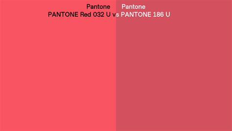 Pantone Red 032 U Vs Pantone 186 U Side By Side Comparison