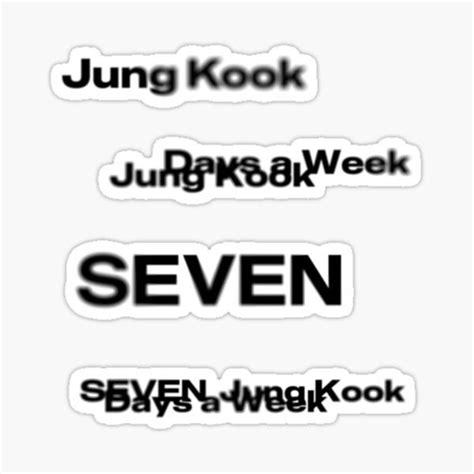 Jungkook Seven Days A Week Sticker For Sale By Bangtanclouds In 2023