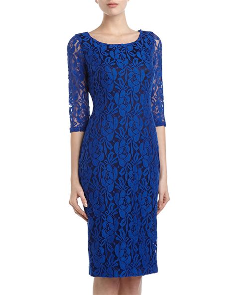 Alexia Admor Lace Sheath Dress Vivid Blue In Blue Viv Blubl Lyst