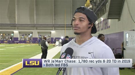 Ja'Marr Chase talks about his workout and draft projections