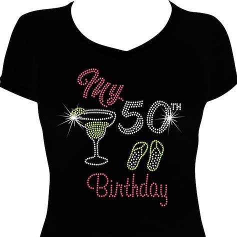 50th Bling Shirt Etsy