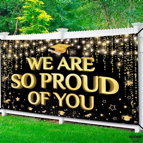 Buy Large We Are So Proud Of You Banner 72x44 Inch Black And Gold