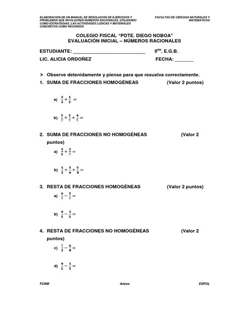 Anexos Fracción Matemáticas División Matemáticas