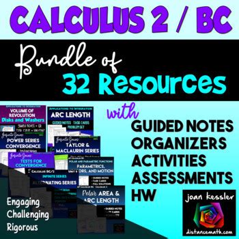 AP Calculus BC Or Calculus 2 Bundle Of 32 Activities By Joan Kessler