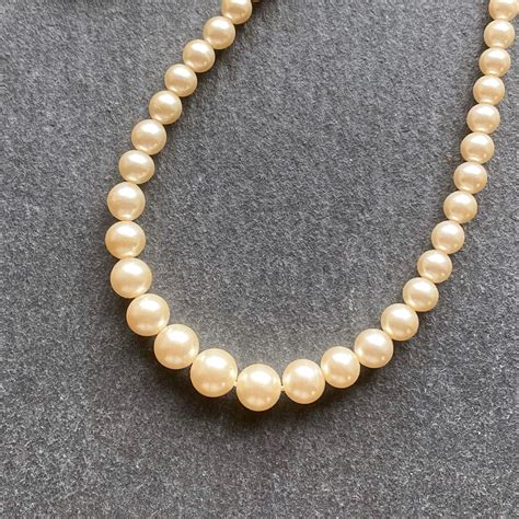 CIRO Vintage Graduated Pearl Necklace With 9 Ct Gold Clasp Etsy