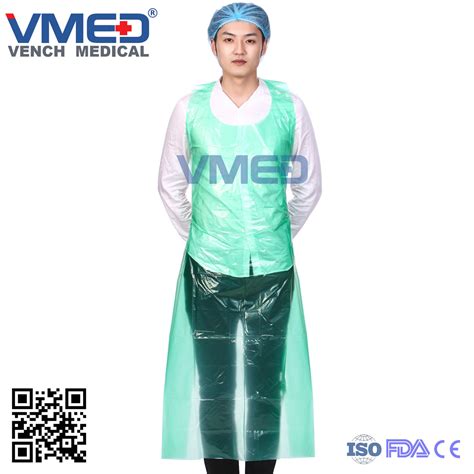 Waterproof Disposable Pe Plastic Apron Without Sleeve Apron And