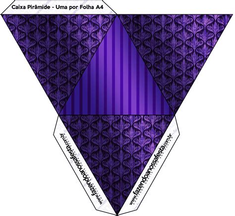 Caixa Pirâmide Fundo Roxo Fazendo A Nossa Festa