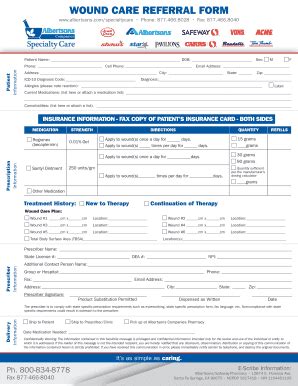 Fillable Online Wound Care Referral Form Shaws Fax Email Print