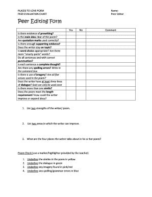 Fillable Online Northwestern K Oh Peer Evaluation Chart Peer Editor